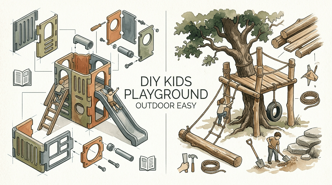 diy kids playground outdoor easy