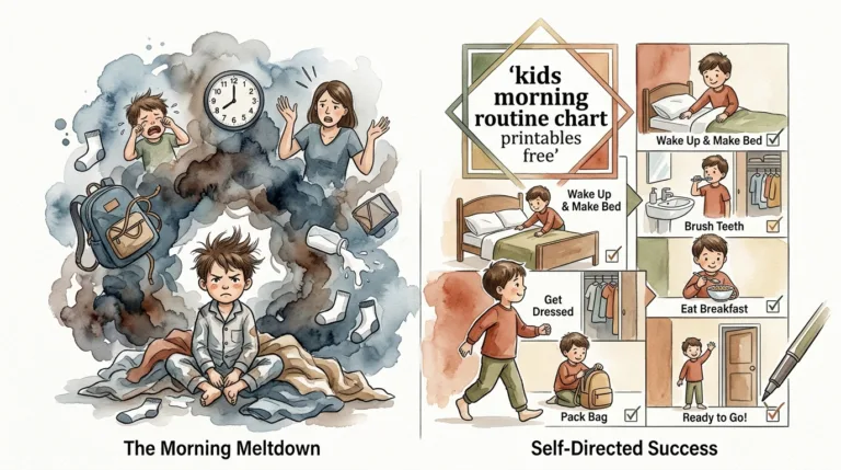 kids morning routine chart printables free